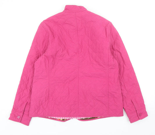 Womens UK Size 6 Lands' End Pink Quilted Coat