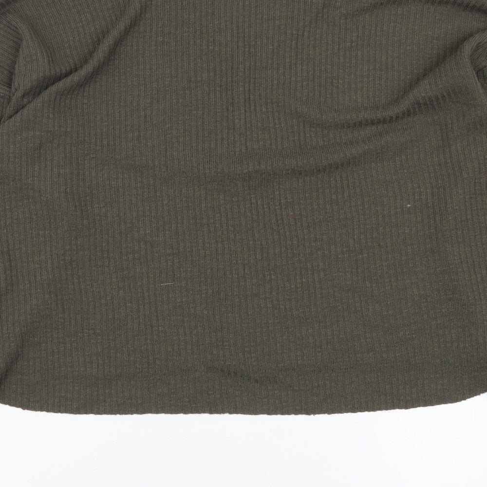Womens UK Size S FOREVER 21 Green Henley Jumper