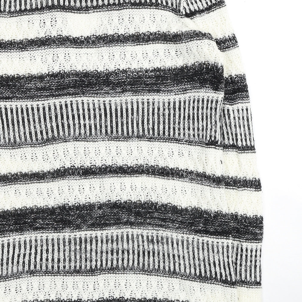 MINKPINK Womens Multicoloured V-Neck Striped Acrylic Cardigan Jumper Size XS