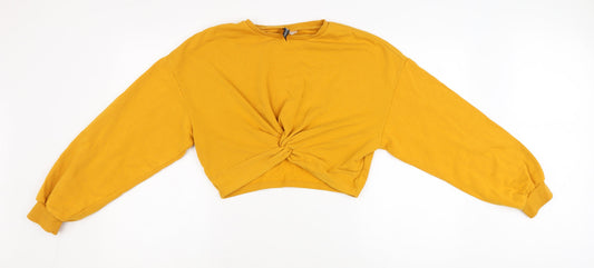 Womens UK Size M Divided Yellow Cropped T-Shirt