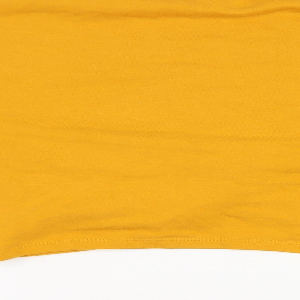 Womens UK Size M Divided Yellow Cropped T-Shirt