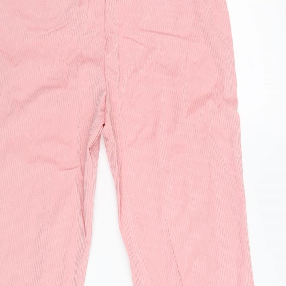 SheIn Womens Pink Polyester Trousers Size S L26.5 in Regular Zip