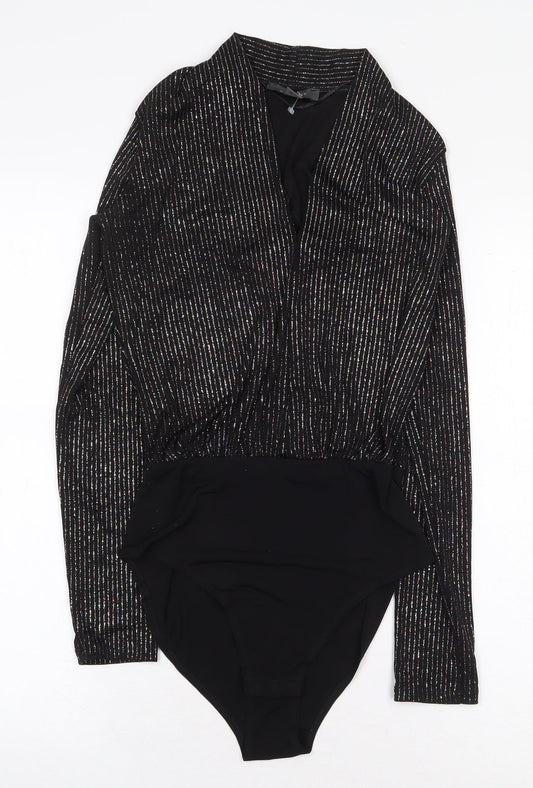 Womens UK Size XS Primark One-Piece Black Bodysuit