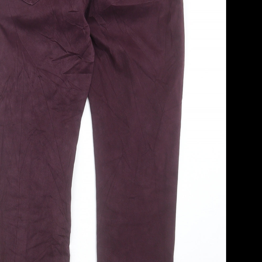 Debenhams Womens Purple Cotton Tapered Jeans Size 12 L26 in Regular Button