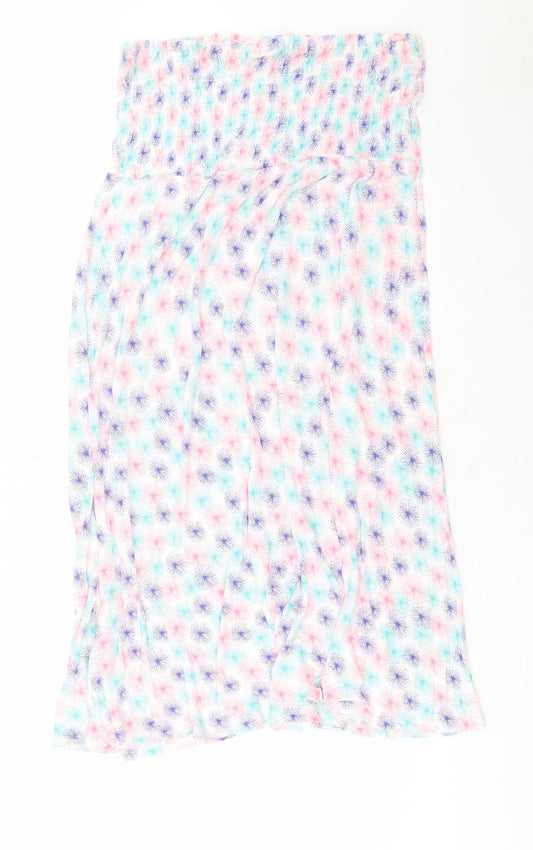 BHS Womens Multicoloured Geometric Viscose A-Line Size L Off the Shoulder Pullover