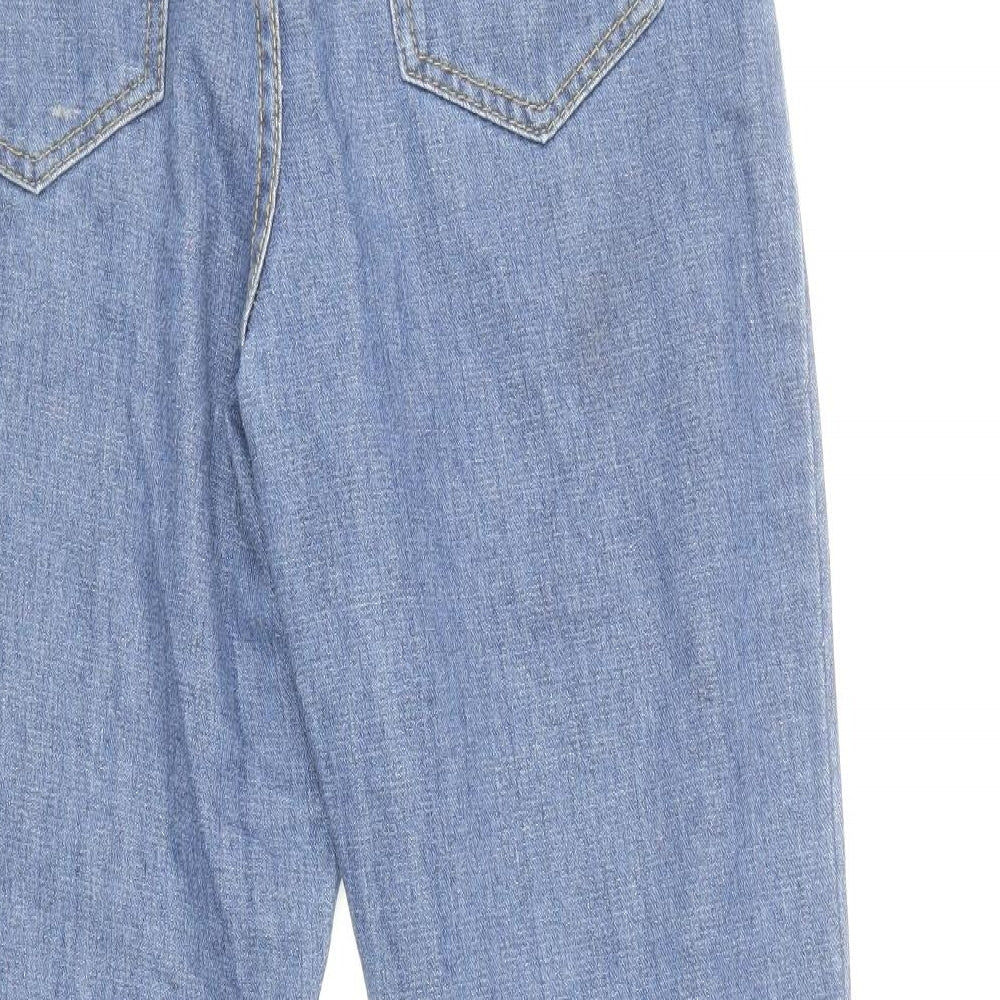 Boohoo Womens Blue Cotton Skinny Jeans Size 10 L29 in Regular Zip