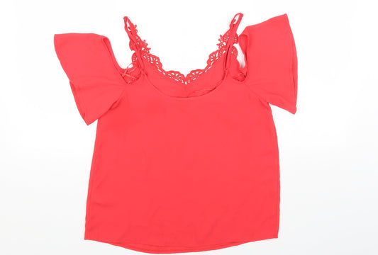 Womens UK Size 8 Oasis Red Basic Blouse