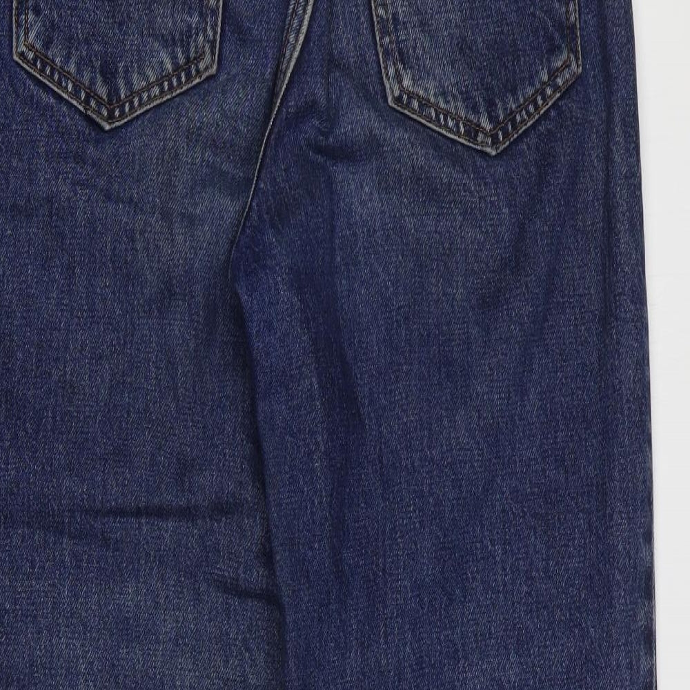 Pull&Bear Womens Blue Cotton Straight Jeans Size 6 L26 in Regular Zip