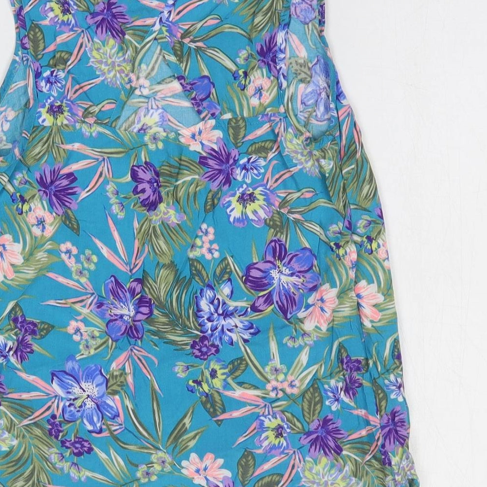 Womens UK Size 8 New Look Blue Basic Blouse