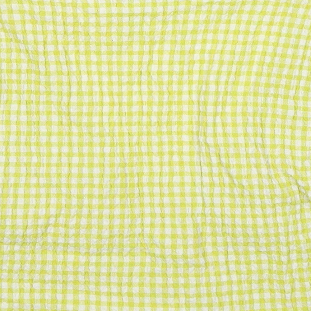 Womens UK Size M Pull&Bear Yellow Cropped Blouse