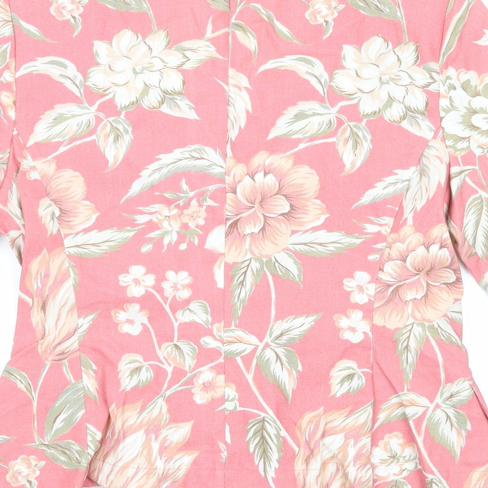 George Womens Pink Floral Jacket Size 14 Button