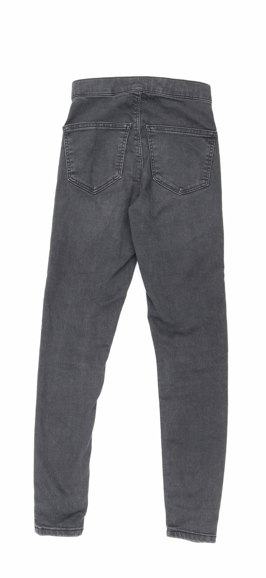 Topshop Womens Black Cotton Skinny Jeans Size 25 in L25.5 in Slim Zip