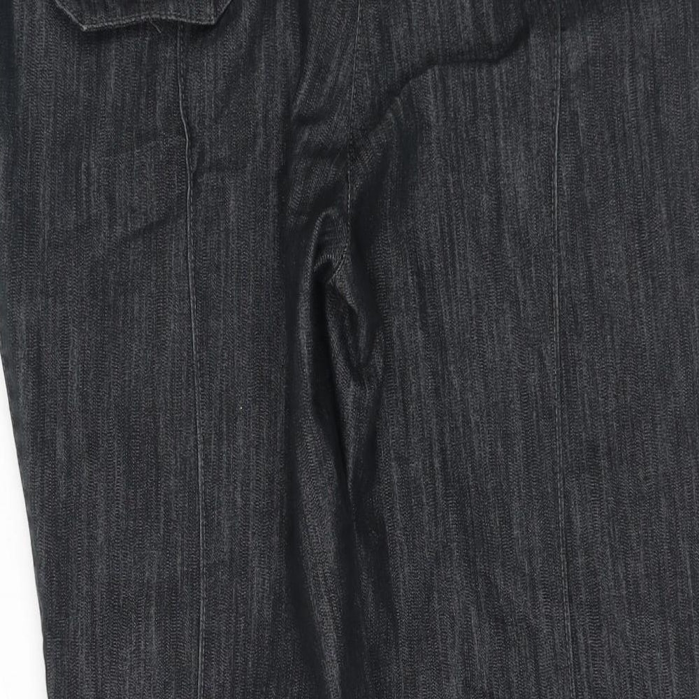 NEXT Womens Grey Cotton Straight Jeans Size 12 L25 in Regular Hook & Eye