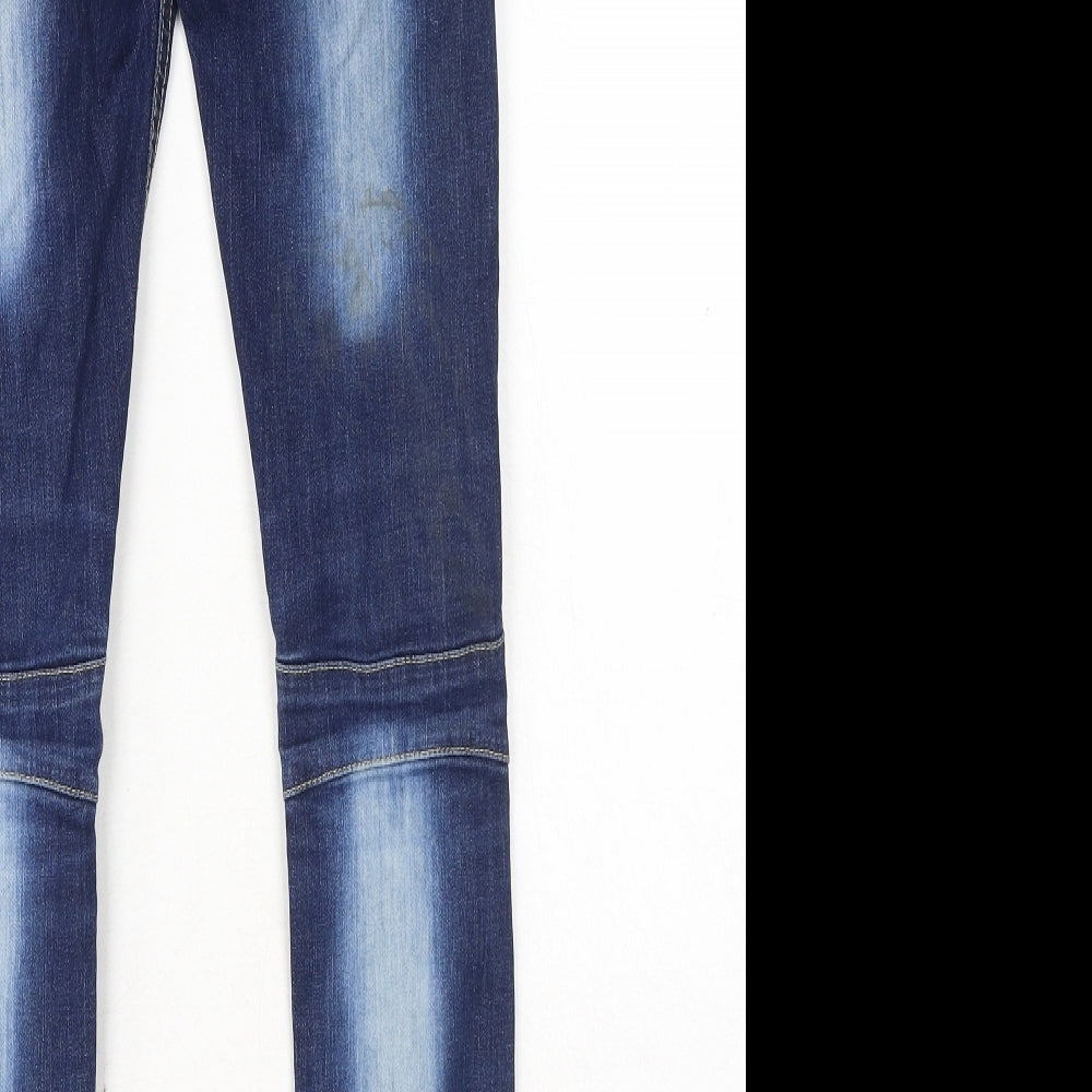 A-Z Girls Blue Cotton Skinny Jeans Size 11-12 Years Regular Button
