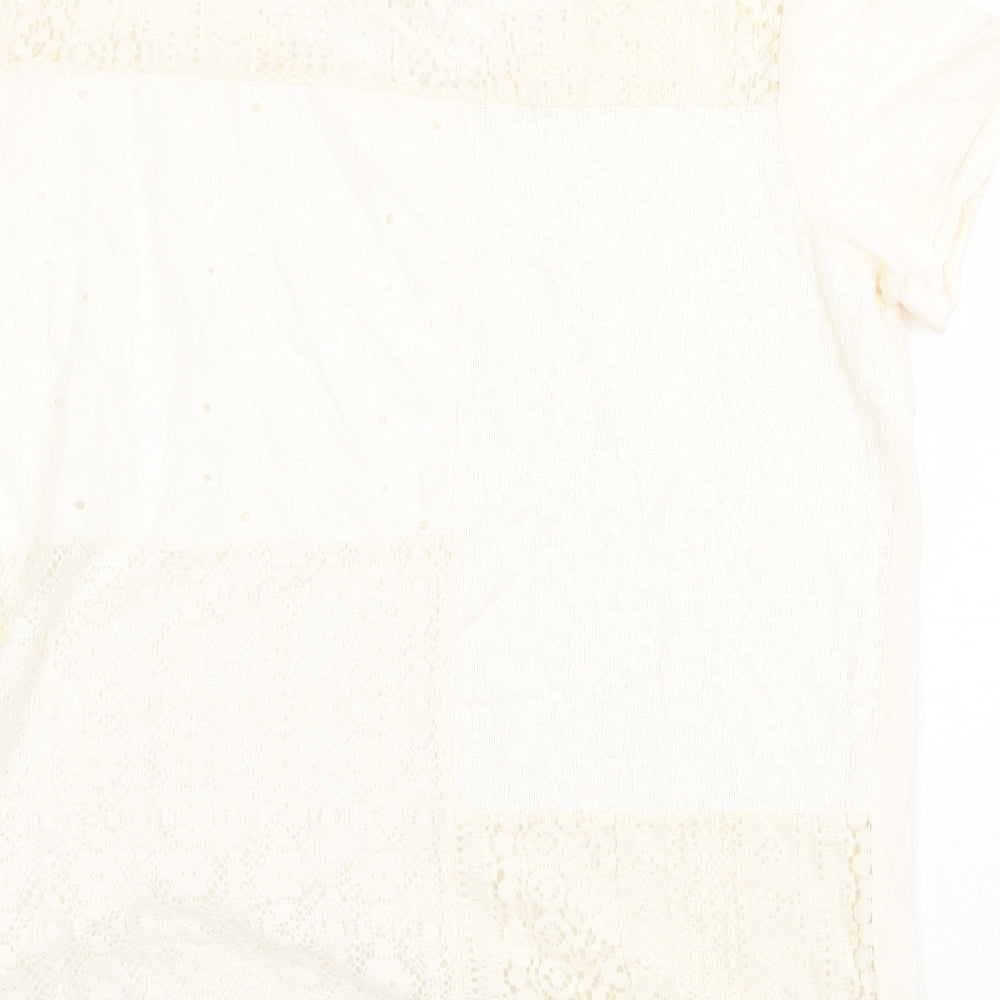 Womens UK Size M H&M Beige Basic Blouse