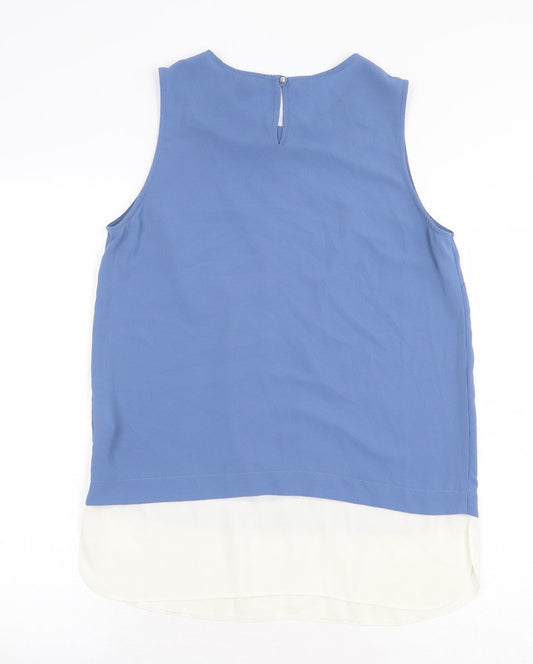 Atmosphere Womens Blue Polyester Basic Blouse Size 10 Round Neck