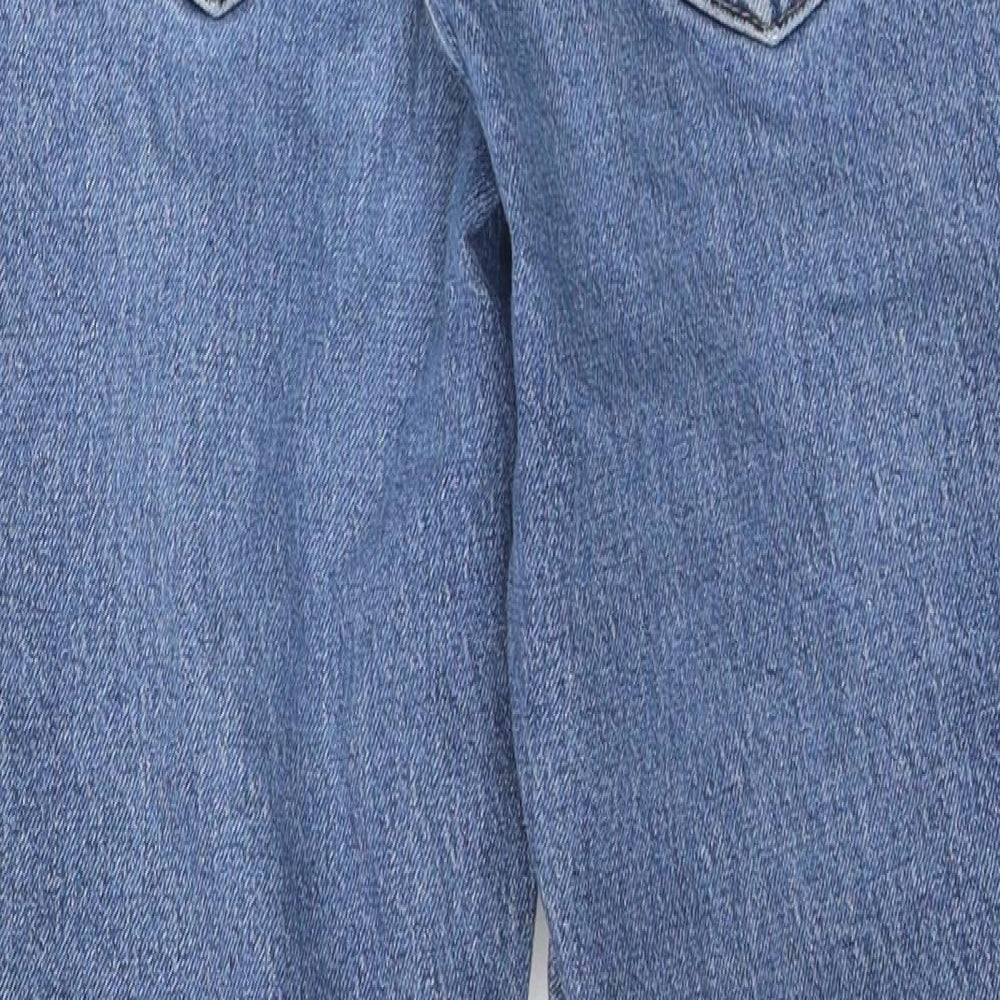 Dorothy Perkins Womens Blue Cotton Straight Jeans Size 32 in L21 in Regular Zip