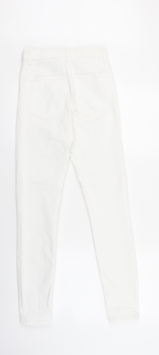 Zara Womens White Polyester Skinny Jeans Size 6 L27 in Regular Zip