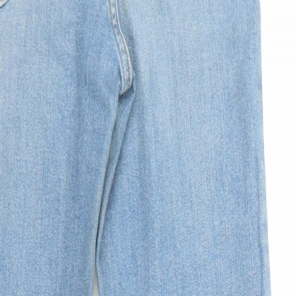 Topshop Womens Blue Cotton Skinny Jeans Size 25 in L28 in Regular Zip