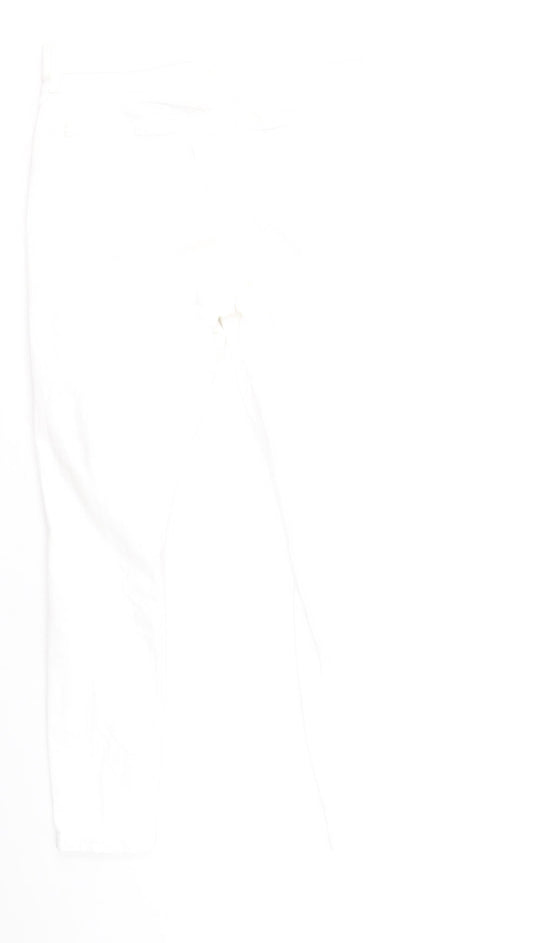 Topshop Womens White Cotton Skinny Jeans Size 30 L30 in Regular Zip