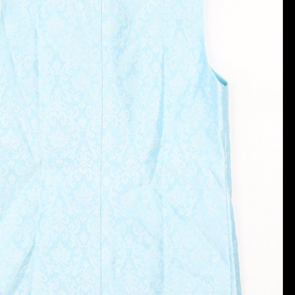 Abha Batra Mens Blue Polyester Jacket Suit Waistcoat Size L