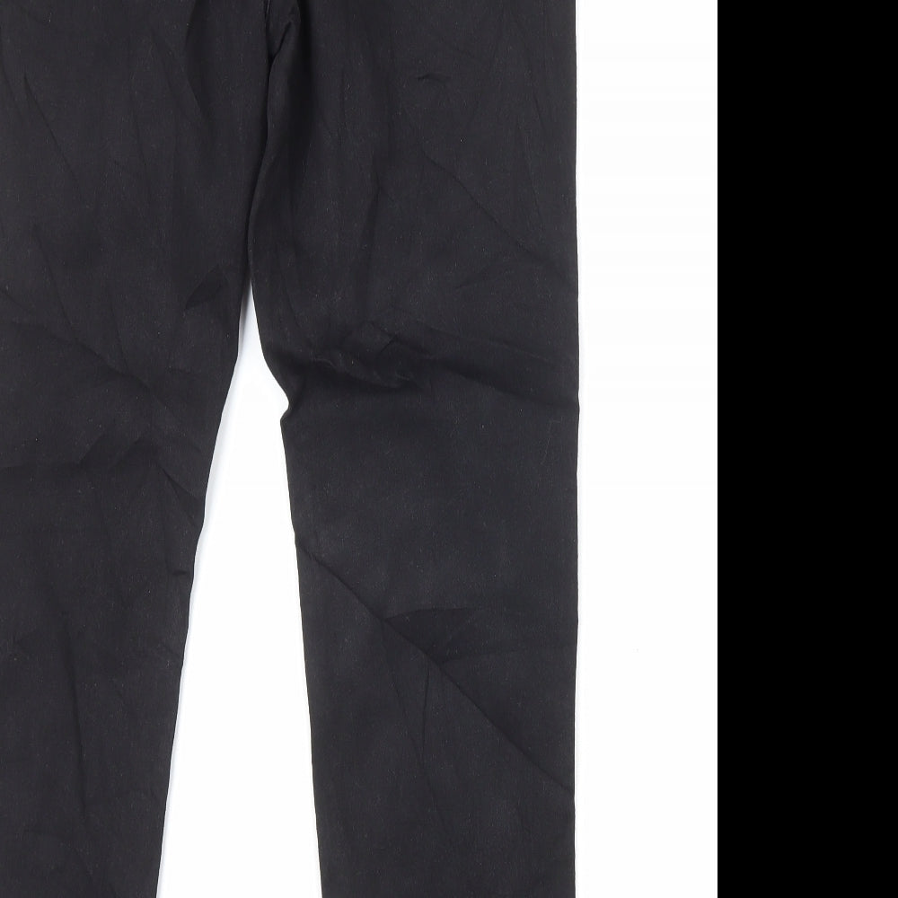 H&M Girls Black Cotton Straight Jeans Size 14 Years L29 in Regular Zip