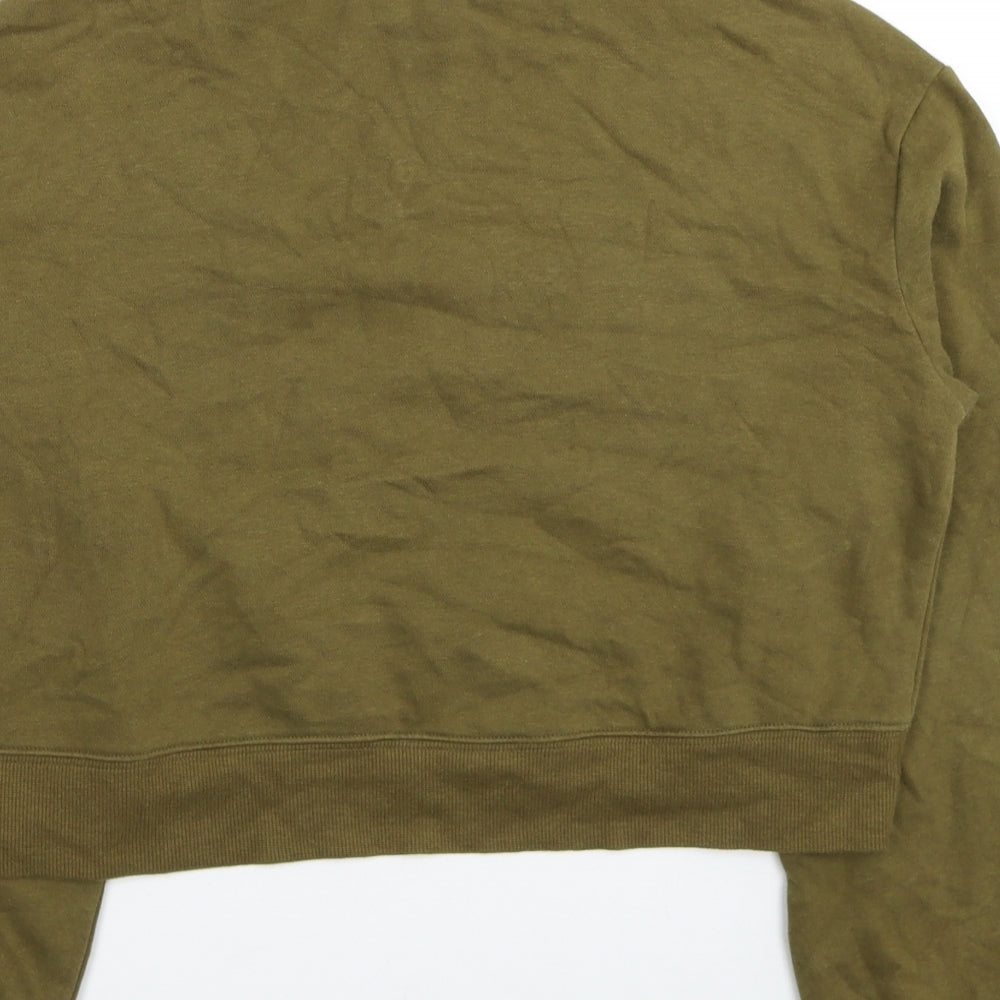 H&M Womens Green Cotton Pullover Sweatshirt Size XS Pullover