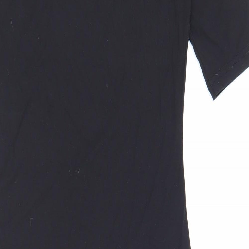 SheIn Womens Black Herringbone Cotton A-Line Size XS Scoop Neck Pullover