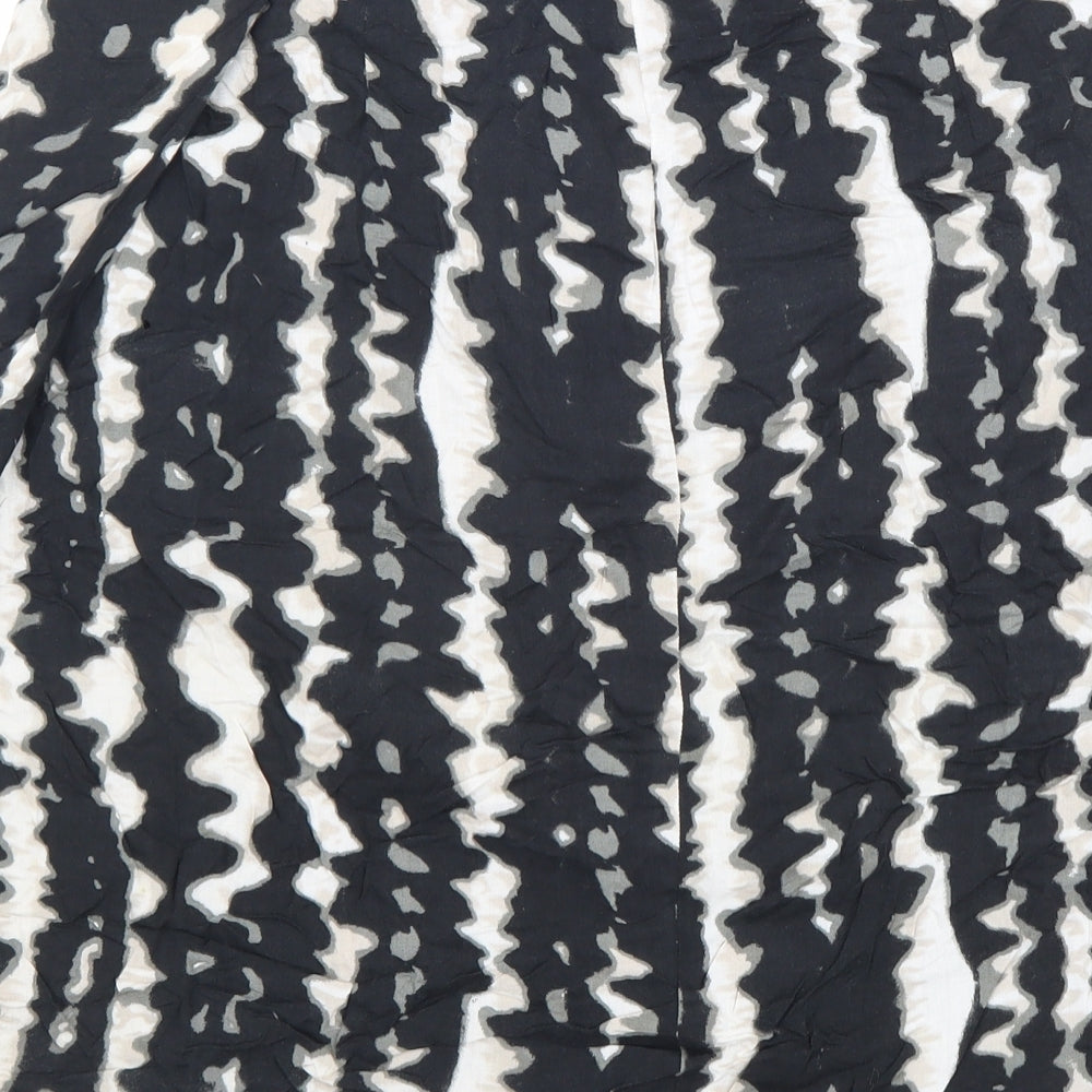 Monsoon Womens Black Geometric Polyester A-Line Skirt Size 12 Zip