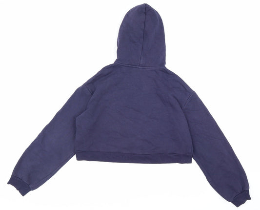 H&M Womens Blue Cotton Pullover Hoodie Size XS Zip