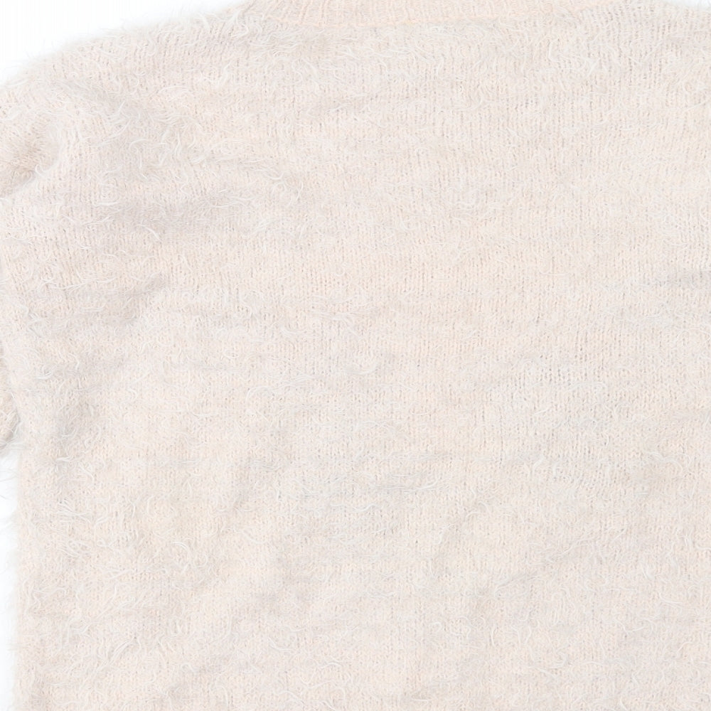 Heart & Soul Womens Pink Round Neck Nylon Pullover Jumper Size 10 - Panda