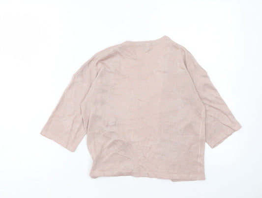 F&F Womens Pink V-Neck Viscose Cardigan Jumper Size 8