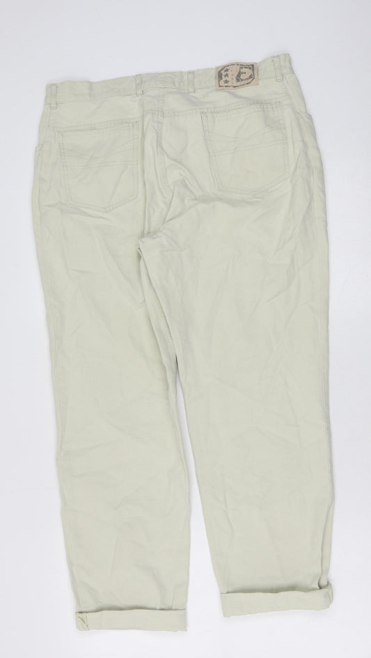 Ejeans Mens Beige Cotton Chino Trousers Size 25 in L25 in Regular Button