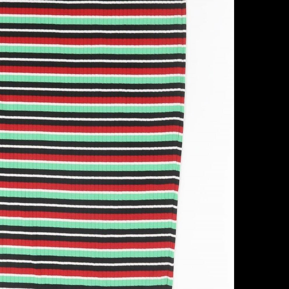 George Womens Multicoloured Striped Polyester Straight & Pencil Skirt Size 12