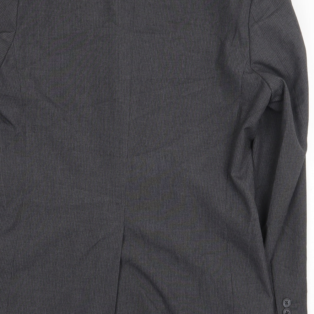 F&F Mens Grey Polyester Jacket Suit Jacket Size 38