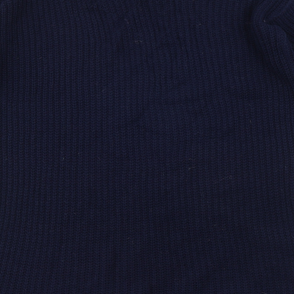 Daisy Street Womens Blue Acrylic Jumper Dress Size 8 Round Neck Pullover