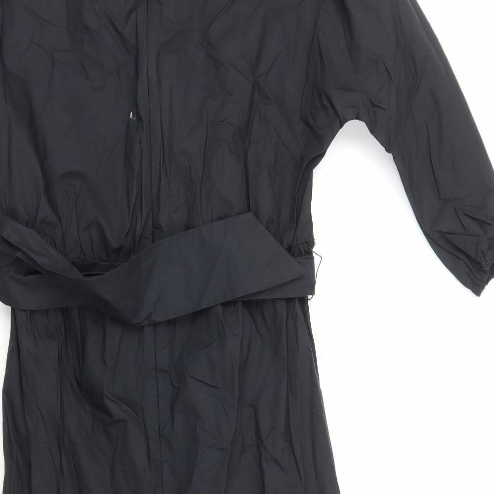 Autograph Womens Black Cotton A-Line Size 10 V-Neck Zip