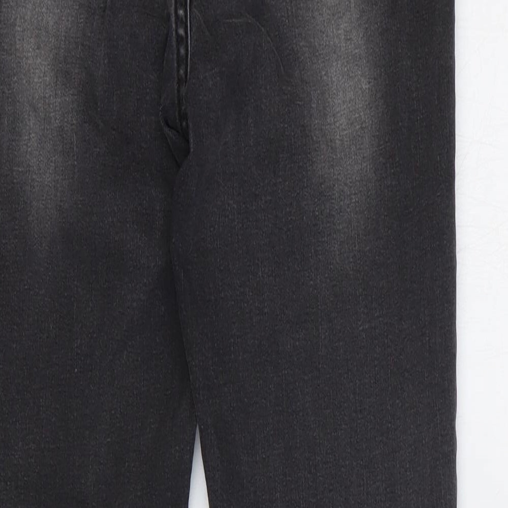 Glamorous Womens Grey Cotton Straight Jeans Size S Regular Zip