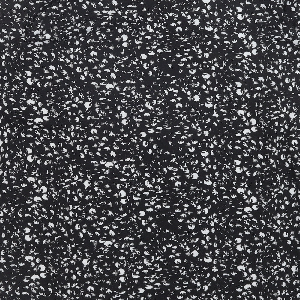 Primark Womens Black Geometric Polyester Basic Blouse Size M V-Neck