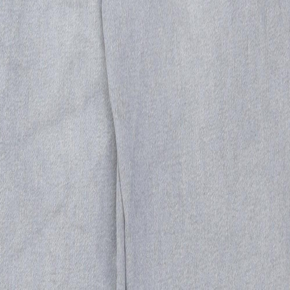 Brand and care label for NEXT women’s grey cotton skinny jeans, size UK 32, in regular button