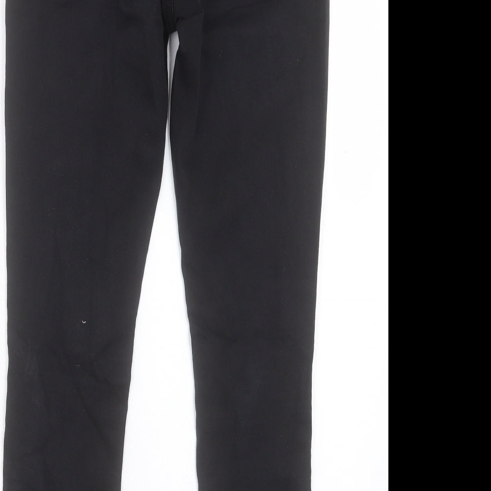 Topshop Womens Black Cotton Skinny Jeans Size 28 in Regular Button