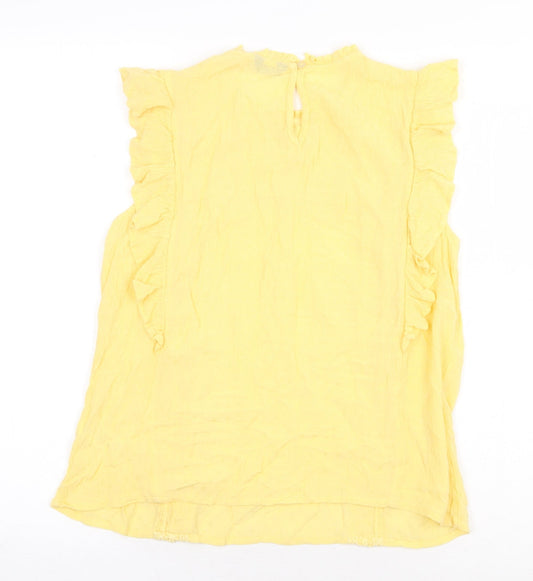 Womens UK Size 10 M&Co Yellow Basic Blouse
