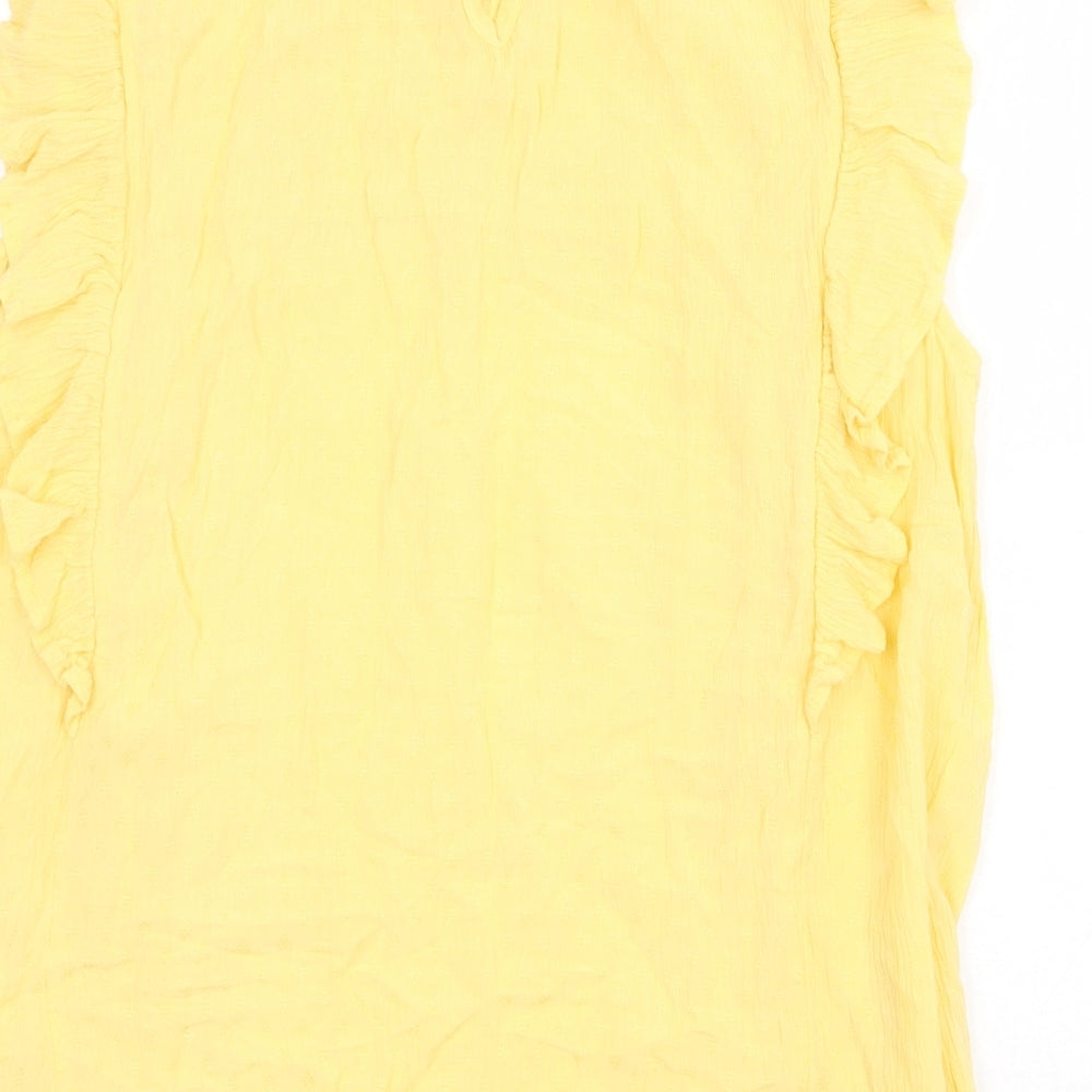 Womens UK Size 10 M&Co Yellow Basic Blouse