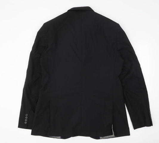 Mens UK Size 42 Simon Jersey Regular Black Suit Jacket
