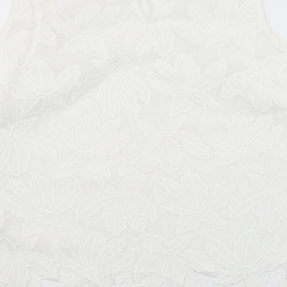 Womens UK Size 18 Indigo White Basic Tank