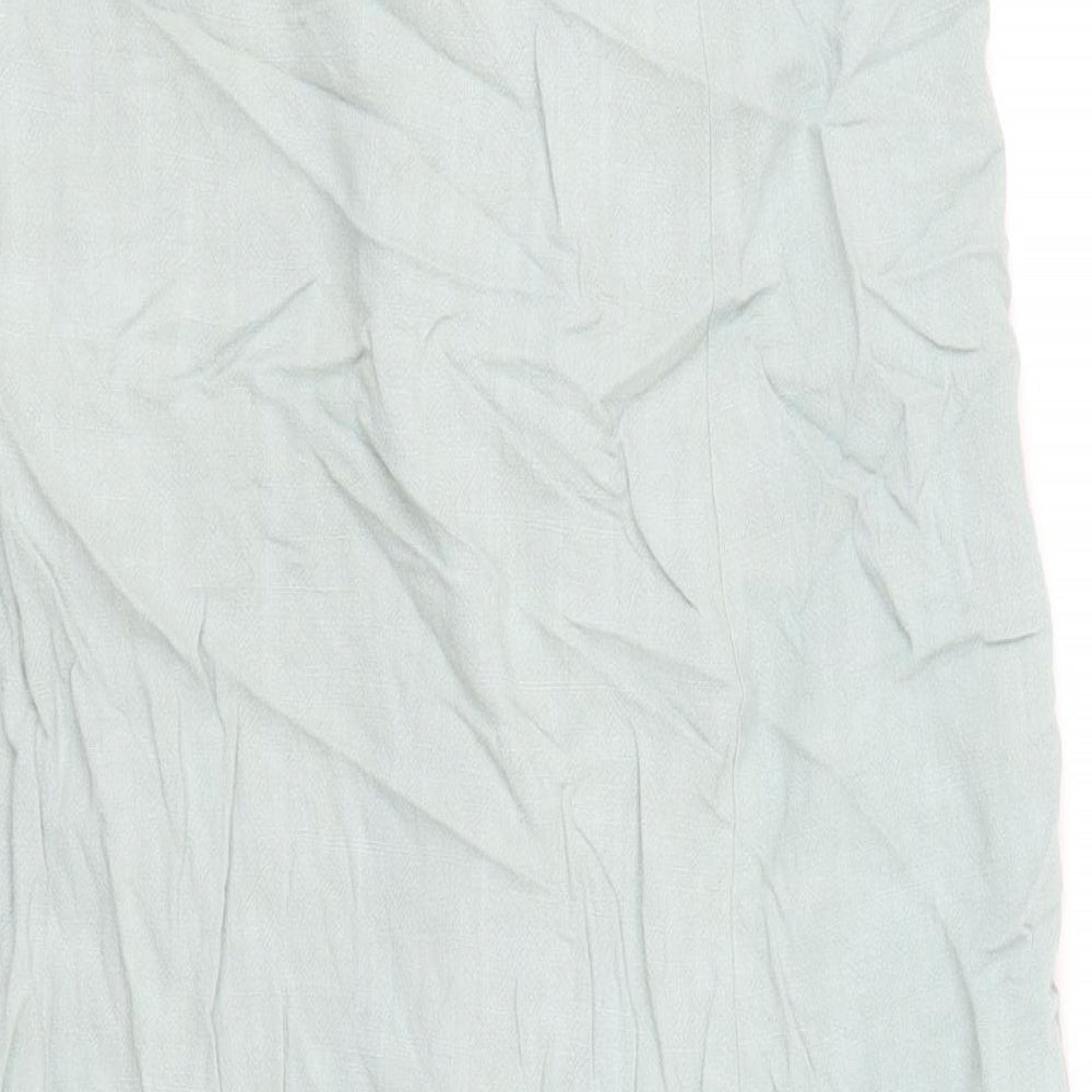 New Look Womens Blue Viscose A-Line Skirt Size 10 Button