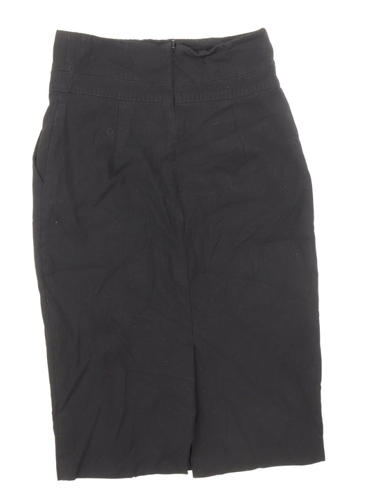 Oasis Womens Black Polyester Straight & Pencil Skirt Size 8 Zip