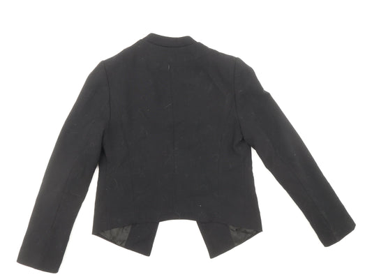 Topshop Womens Black Polyester Jacket Blazer Size 8