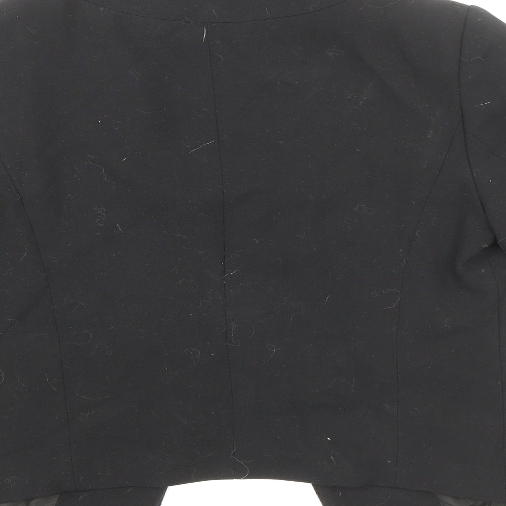 Topshop Womens Black Polyester Jacket Blazer Size 8