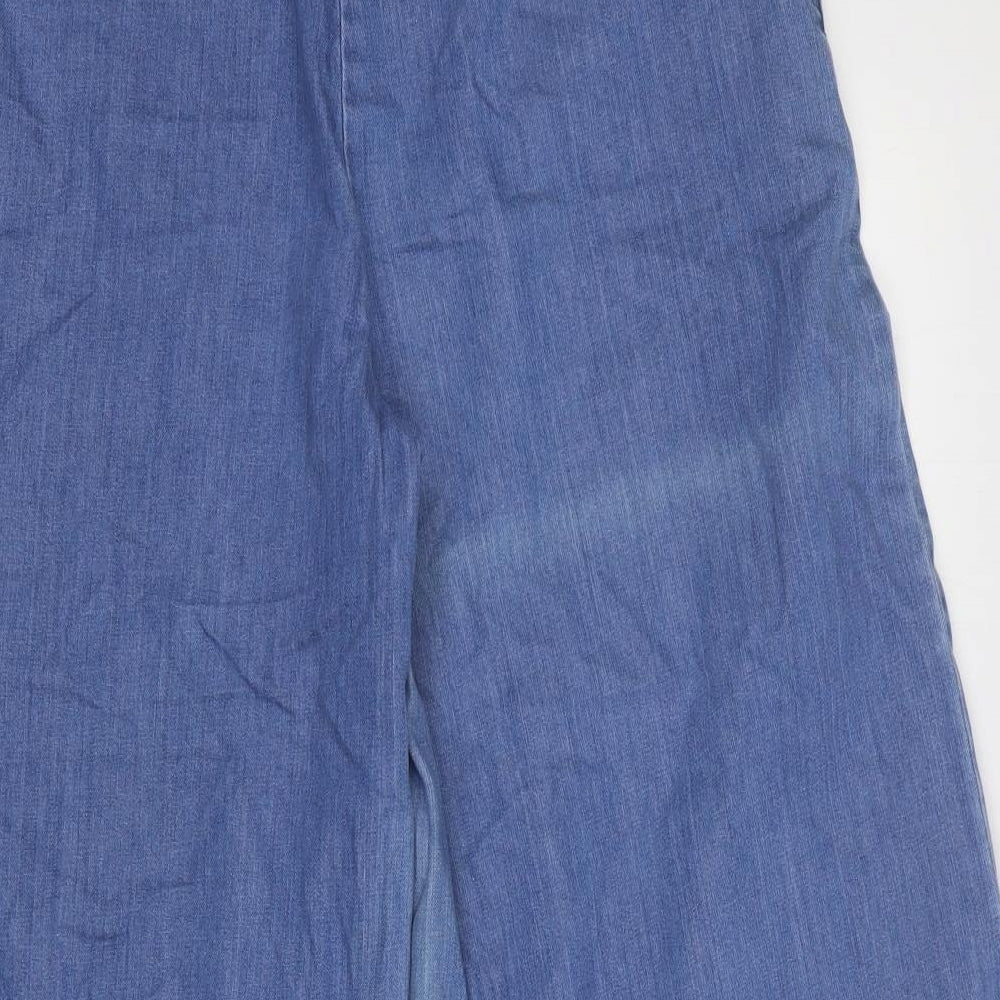 ASOS Womens Blue Cotton Wide-Leg Jeans Size 28 in L32 in Regular